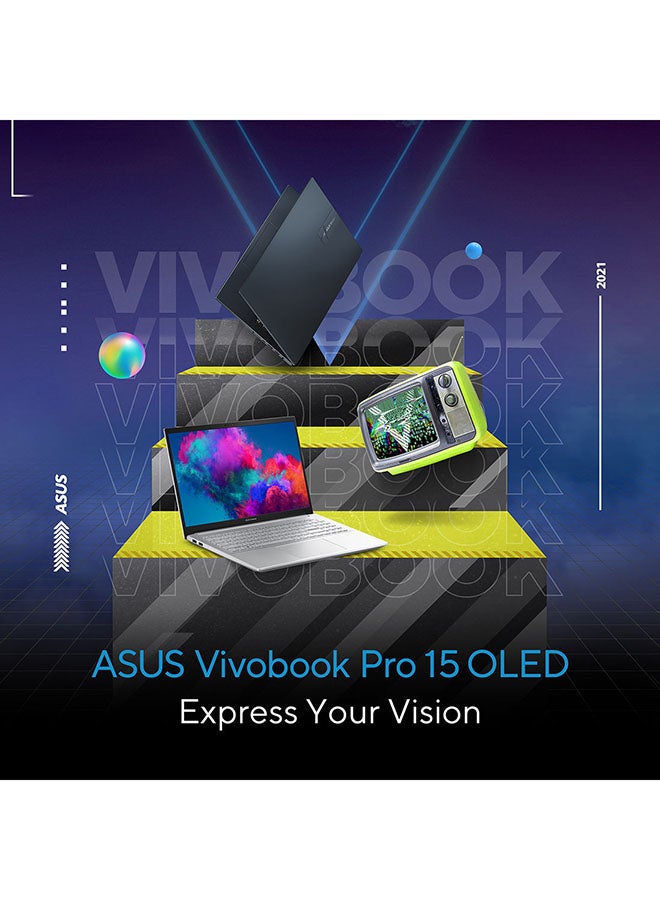 Vivobook Pro 15 OLED K3500PH-OLED005T Laptop With 15.6-Inch OLED Full HD Display, 11th Gen Core i5 Processor/CPU 3.1 GHz/8GB RAM/512GB SSD/4GB NVIDIA GeForce GTX 1650 Max Q/Window 10/International Version English/Arabic Cool Silver