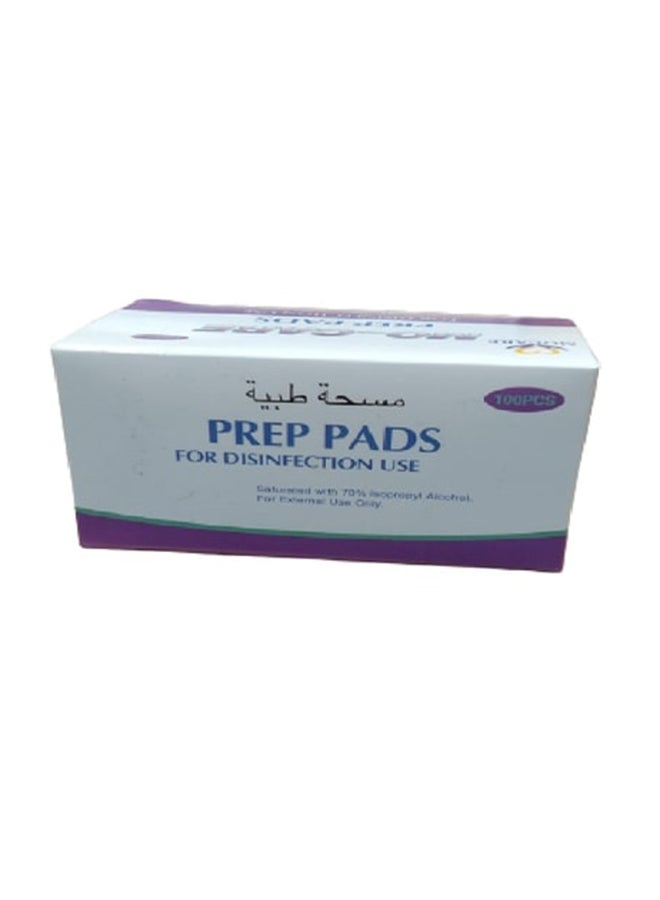 100-Piece Disposable Alcohol Cotton Pads White 3x6centimeter - Image 1