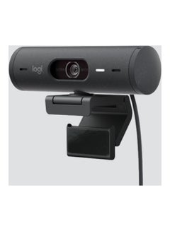 Logitech Brio 500 Full HD Webcam with Auto Light Correction, Auto-Framing, Show Mode, Dual Noise Reduction Mics, Webcam Privacy Cover, Works with Microsoft Teams, Google Meet Graphite  - Image 1