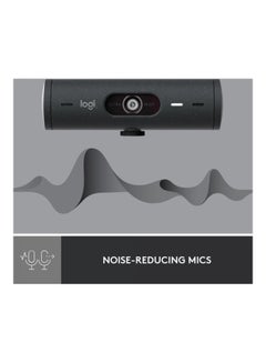 Logitech Brio 500 Full HD Webcam with Auto Light Correction, Auto-Framing, Show Mode, Dual Noise Reduction Mics, Webcam Privacy Cover, Works with Microsoft Teams, Google Meet Graphite  - Image 3