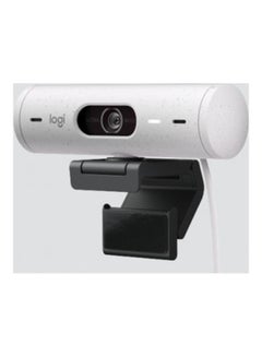 Logitech Brio 500 Full HD Webcam with Auto Light Correction, Auto-Framing, Show Mode, Dual Noise Reduction Mics, Webcam Privacy Cover, Works with Microsoft Teams, Google Meet Off White  - Image 1