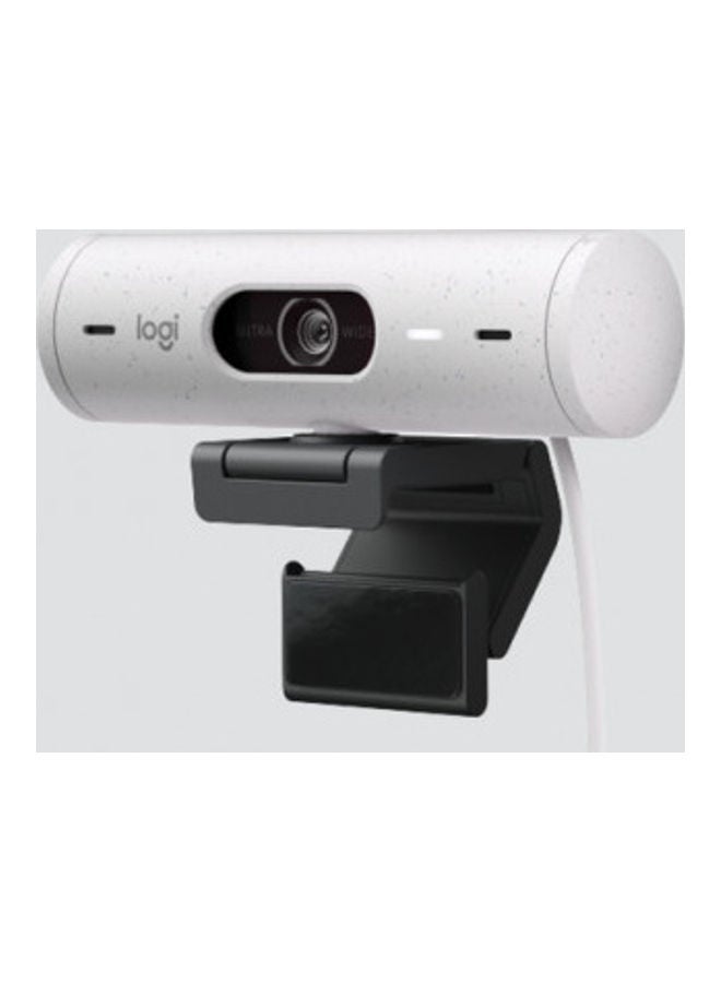 Logitech Brio 500 Full HD Webcam with Auto Light Correction, Auto-Framing, Show Mode, Dual Noise Reduction Mics, Webcam Privacy Cover, Works with Microsoft Teams, Google Meet Off White  - Image 1