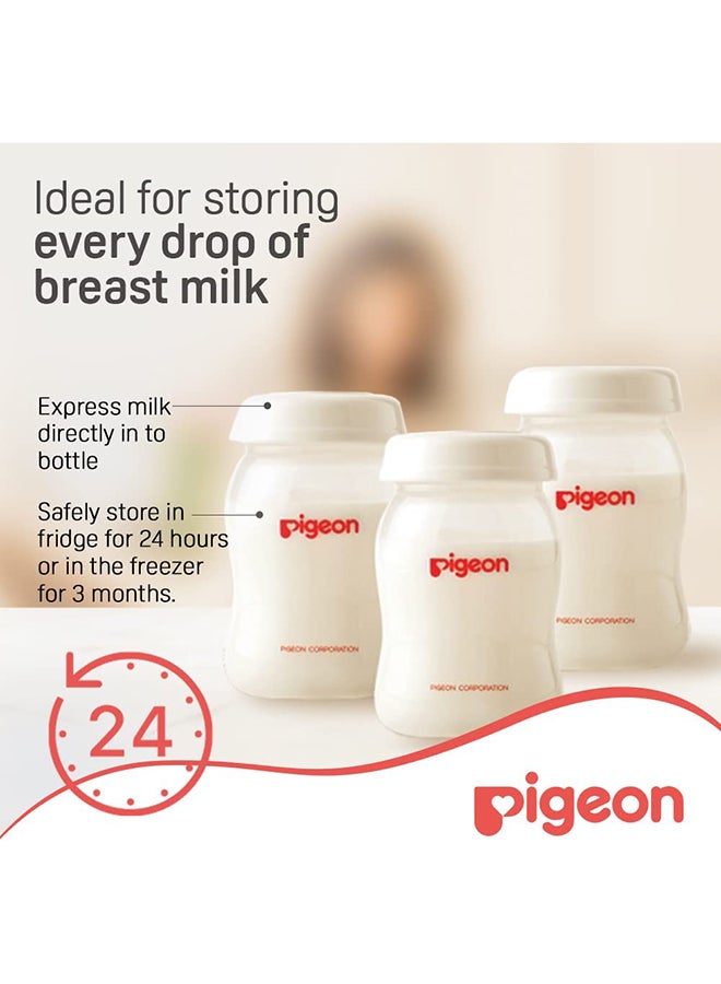 Breastmilk Storage Bottle, Pack of 3, 160ml - Clear/White - v1666765669/N38478635A_3