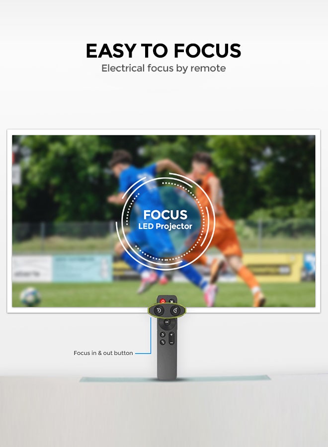 Wownect - Android 9.0 Tv 1080P 550 Ansi/Screen Size To 250 Inch For Small Big Room Download App Bluetooth Wifi Home Theater Outdoor Gaming Projectors With Hdmi/Usb/Av Ports PROJ-WO-68-B_SCR-05 Black - Image 1