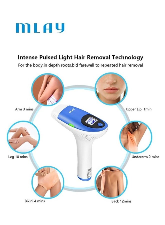 ملاي جهاز إزالة الشعر عن طريق الليزر بتقنية IPL مع عدسة إزالة الشعر لمنطقة البكيني أزرق - Image 3