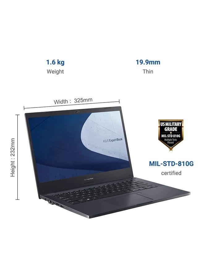 ASUS - ExpertBook P1440F Laptop With 14-Inch Display,Core i5 10210U Processer/8GB RAM/1TB HDD/Integrated Graphics/Windows 10 Arabic Black - Image 1