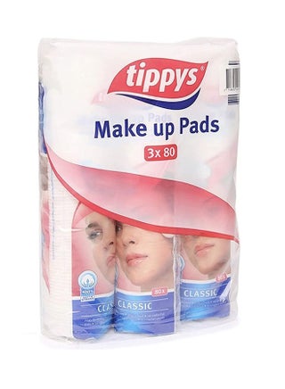 Classic Make Up Pads 80 Pieces Pack of 3 White - v1666784434/N31761382A_1