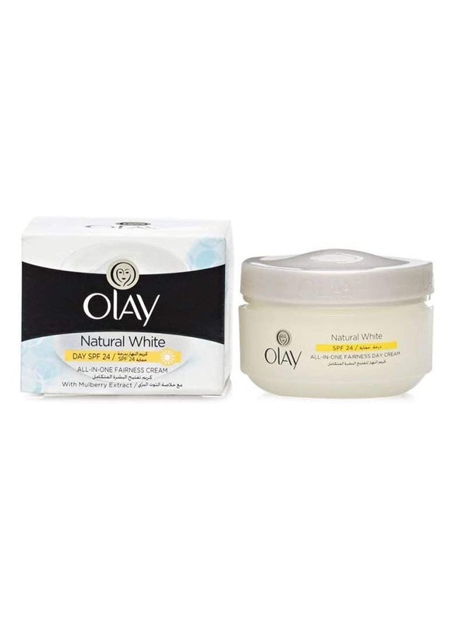 Olay Pack Of 2 Natural White All In 1 Fairness Skin Cream SPF 24 2x50grams - Image 2