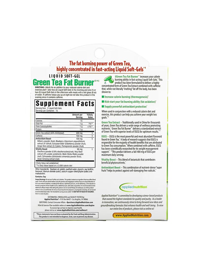 Applied Nutrition - Green Tea Fat Burner 30 Soft Gels - Image 1