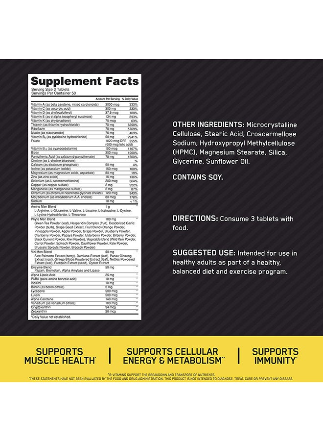 Optimum Nutrition - Opti-Men High Potency Dietary Supplements - 150 Tablets - Image 1