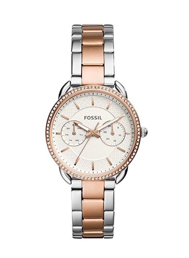FOSSIL Women's Water Resistant Metal Chronograph Watch ES4396 - 34 mm - Rose Gold/Silver  - Image 1