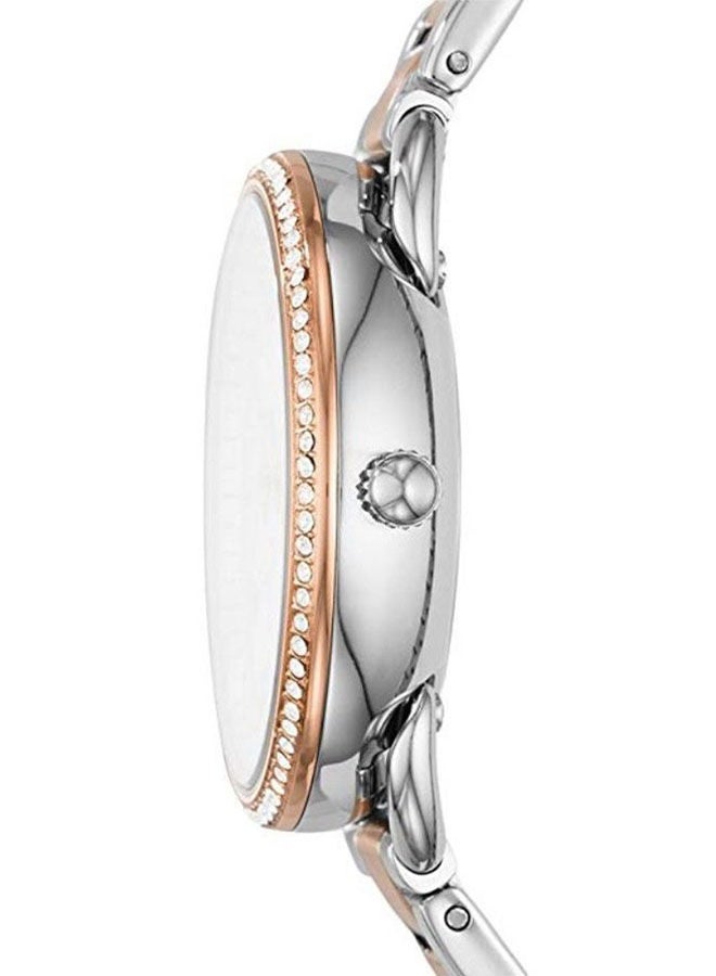 FOSSIL Women's Water Resistant Metal Chronograph Watch ES4396 - 34 mm - Rose Gold/Silver  - Image 2