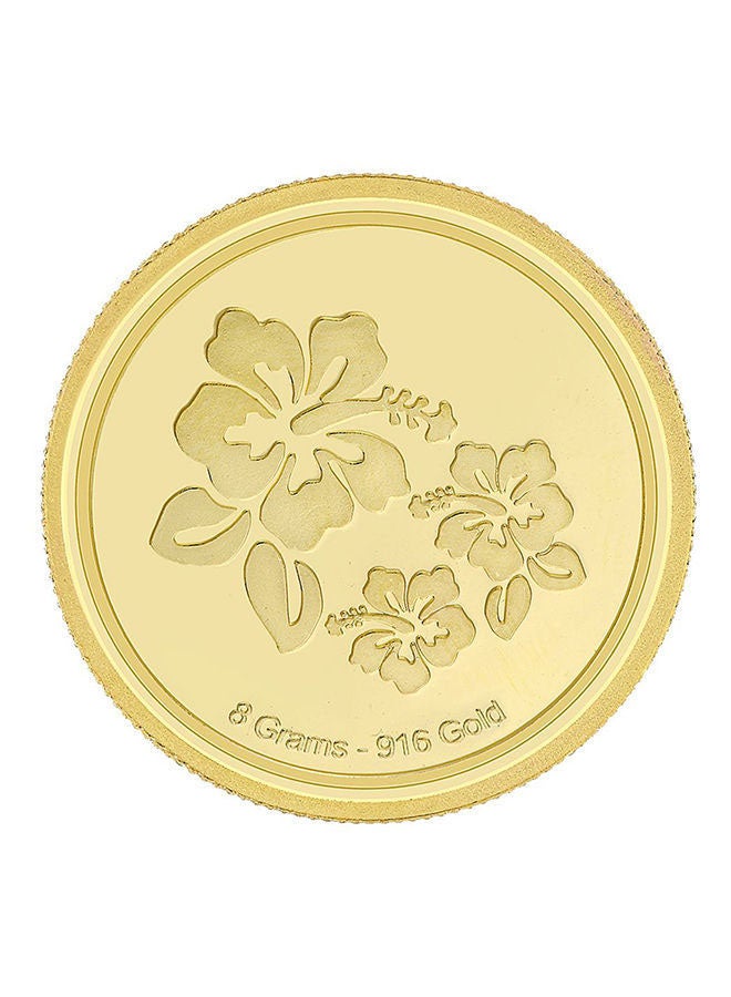 Malabar Gold and Diamonds - 22 Karat 916 Gold Purity 8g Flower Coin - Image 1