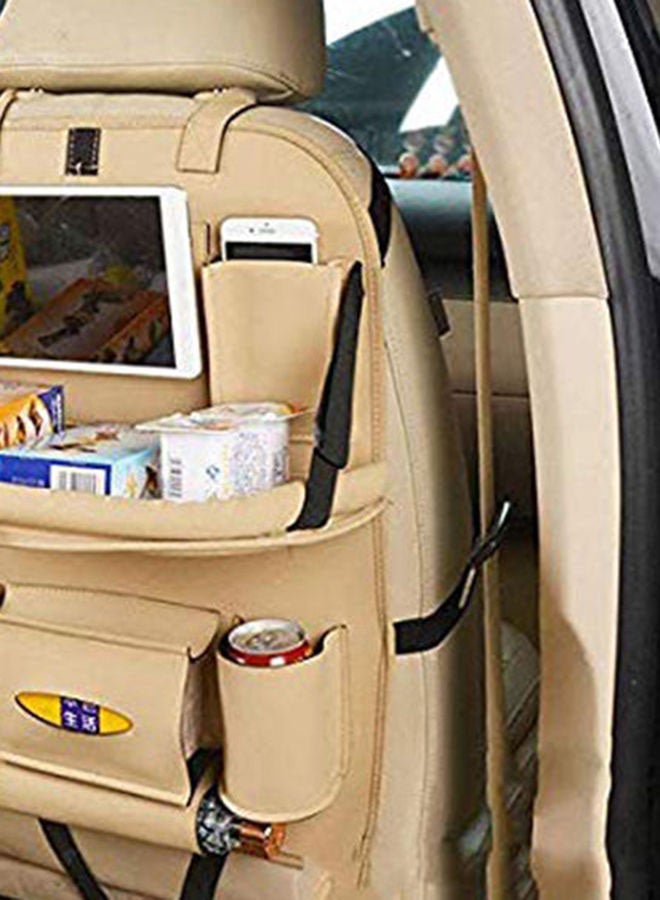 منظم أغراض من جلد البولي يوريثان، يُعلق بمقعد السيارة - Image 3