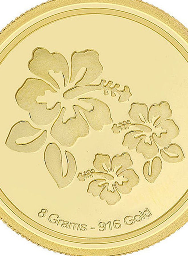 Malabar Gold and Diamonds - 22 Karat 916 Gold Purity 8g Flower Coin - Image 1