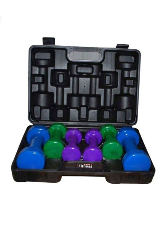 Fitness World Set Of 6 Weight Lifting Dumbbells 10kg 10kg  - Image 1