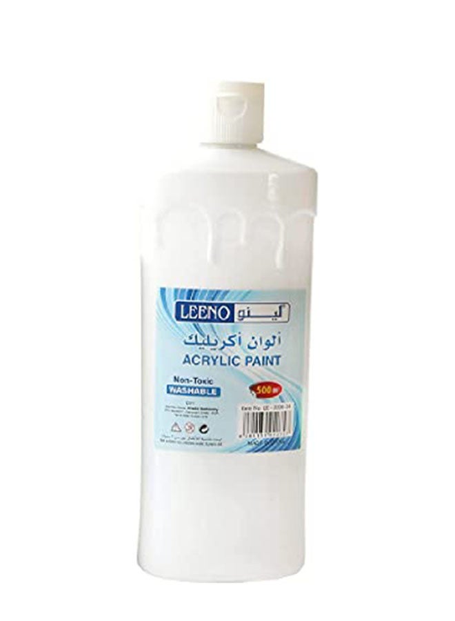 LEENO Acrylic Paint 500ml White  - Image 3