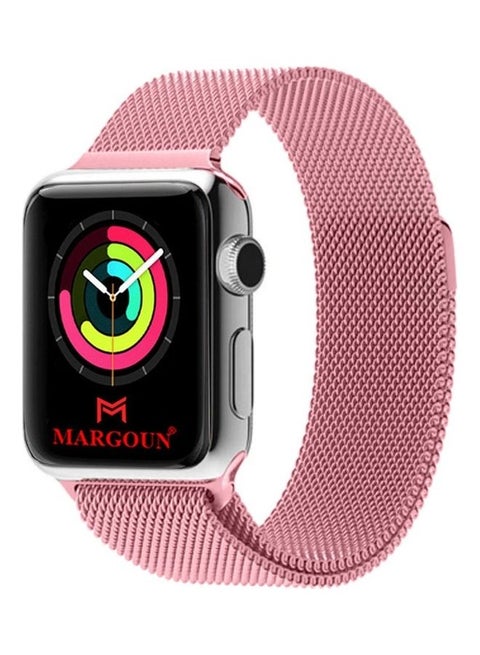 Apple Watch Band 38mm/40mm/41mm Stainless Steel Milanese Loop Mesh Band Magnetic Strap For iWatch Series 8/7/6/SE/5/4/3/2/1 Light Pink