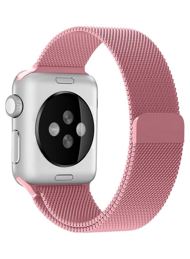 MARGOUN - Apple Watch Band 38mm/40mm/41mm Stainless Steel Milanese Loop Mesh Band Magnetic Strap For iWatch Series 8/7/6/SE/5/4/3/2/1 Light Pink - Image 1