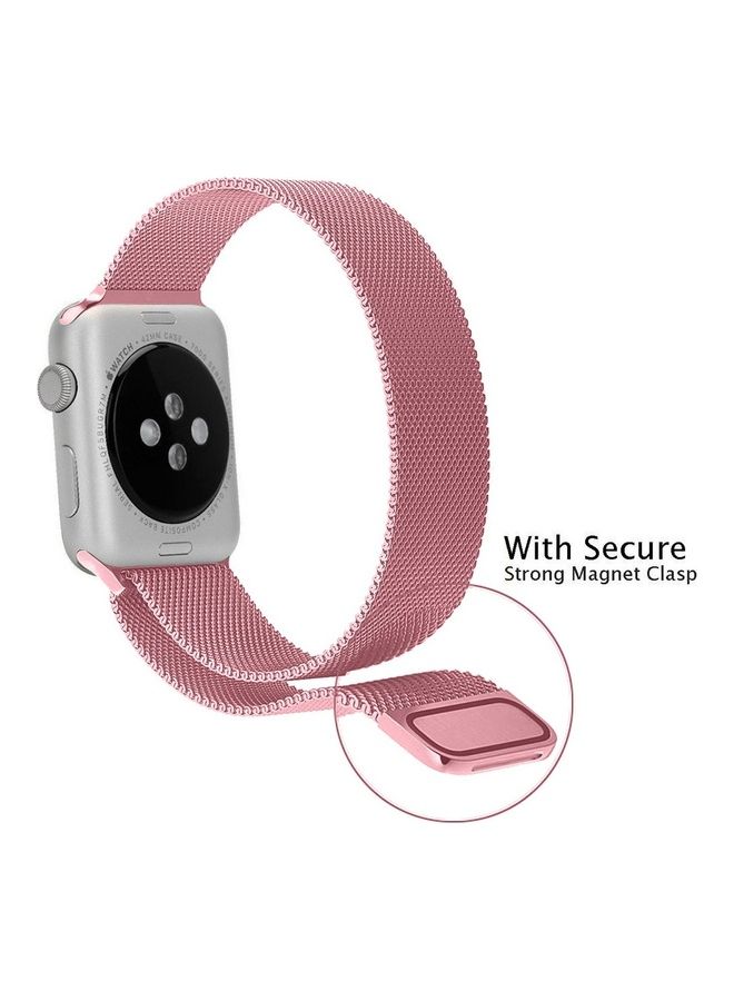 MARGOUN - Apple Watch Band 38mm/40mm/41mm Stainless Steel Milanese Loop Mesh Band Magnetic Strap For iWatch Series 8/7/6/SE/5/4/3/2/1 Light Pink - Image 1