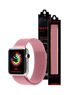MARGOUN Apple Watch Band 38mm/40mm/41mm Stainless Steel Milanese Loop Mesh Band Magnetic Strap For iWatch Series 8/7/6/SE/5/4/3/2/1 Light Pink  - Image 5