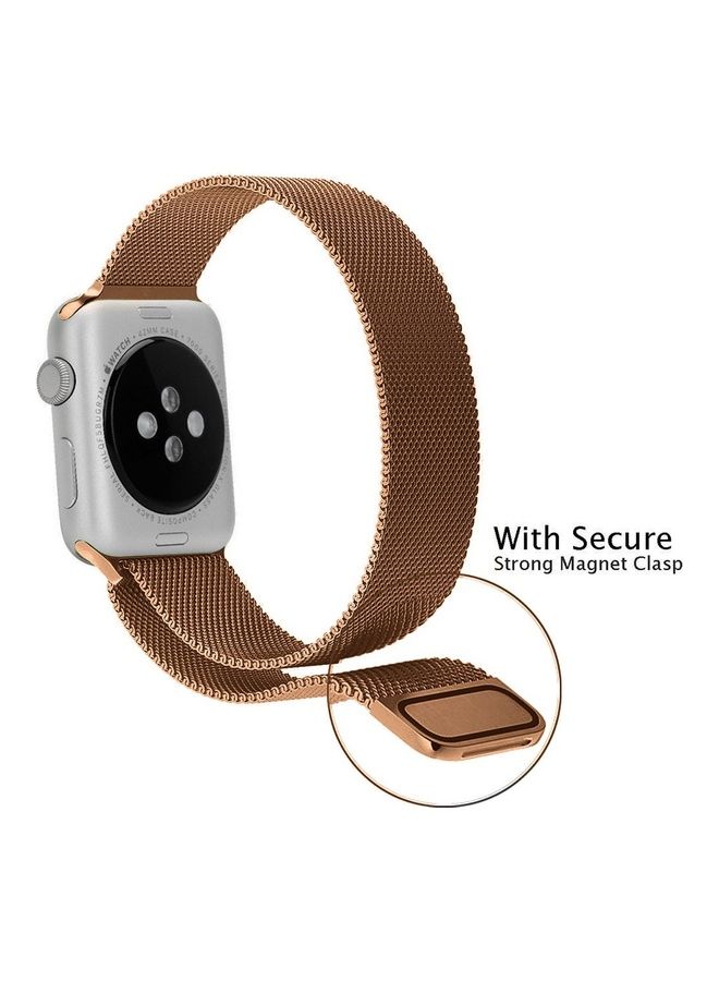 MARGOUN - Stainless Steel Milanese Loop Mesh Band Magnetic Strap For Apple Watch 42mm/44mm/45mm Watch Series 8/7/6/SE/5/4/3/2/1 Dark Brown - Image 1