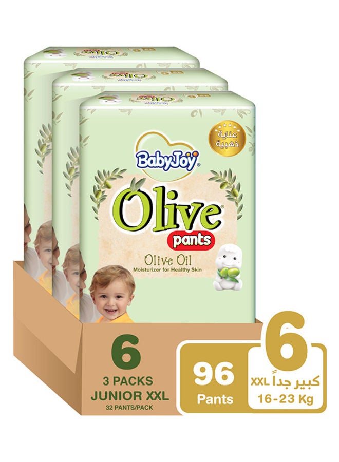 BabyJoy Olive Pants, Size 6, Junior XXL, 16-23 Kg, Mega Box, 96 Diapers  - Image 1