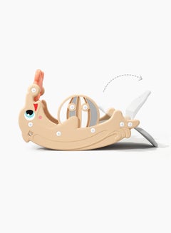 Double Rocking Horse And Slide For Kids - Pink/Grey/Green 102x34x47cm - v1666852418/N39928238A_2