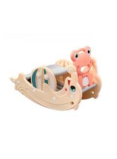 Double Rocking Horse And Slide For Kids - Pink/Grey/Green 102x34x47cm - v1666852419/N39928238A_1