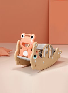 Double Rocking Horse And Slide For Kids - Pink/Grey/Green 102x34x47cm - v1666852420/N39928238A_6