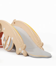 XIANGYU Kids Double Plastic Rocking Horse And Slide - Light Pink/Beige 102x34x47cm  - Image 3