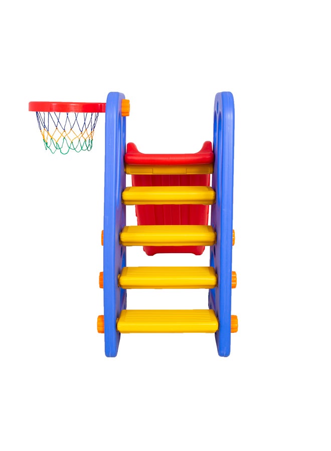 Generic - 2-In-1 Kids Playground Plastic Slides Basketball For Indoor 165x85x105cm - Image 1