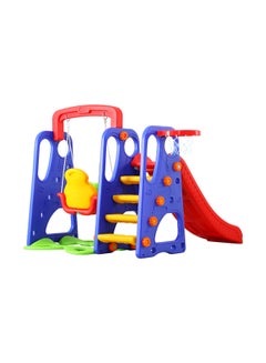 Megastar 3-In-1 Indoor Play Slide Swing Set With Basketball Net 180x162x126cm  - Image 1