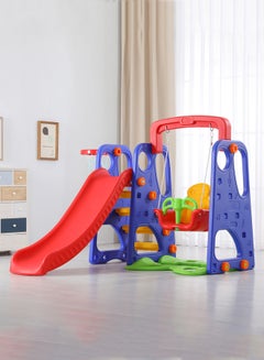 Megastar 3-In-1 Indoor Play Slide Swing Set With Basketball Net 180x162x126cm  - Image 2