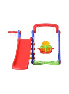 Generic Kids Swing And Slide Set Durable & Sturdy Plastic Kids Safe Play Zone 180x162x126cm  - Image 1