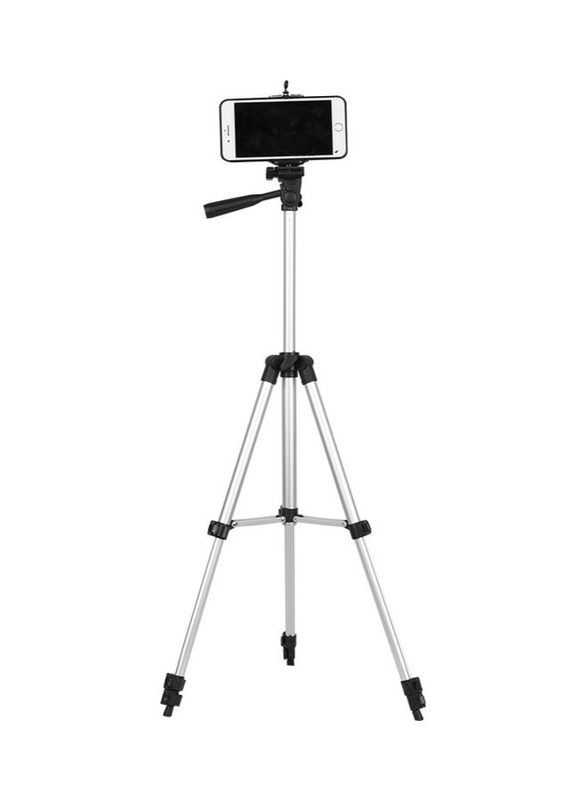 MARGOUN - Tripod 3110 Mobile Phone Camera Stand Holder Adjustable Portable Aluminum Smartphone Camera Tripod with Remote Shutter Silver/Black - Image 1