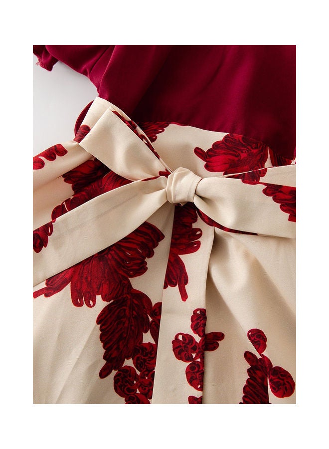 Kidle - Trendy New European And American Style Cute Fashionable Floral Lantern Sleeves Children's Dress - Image 1