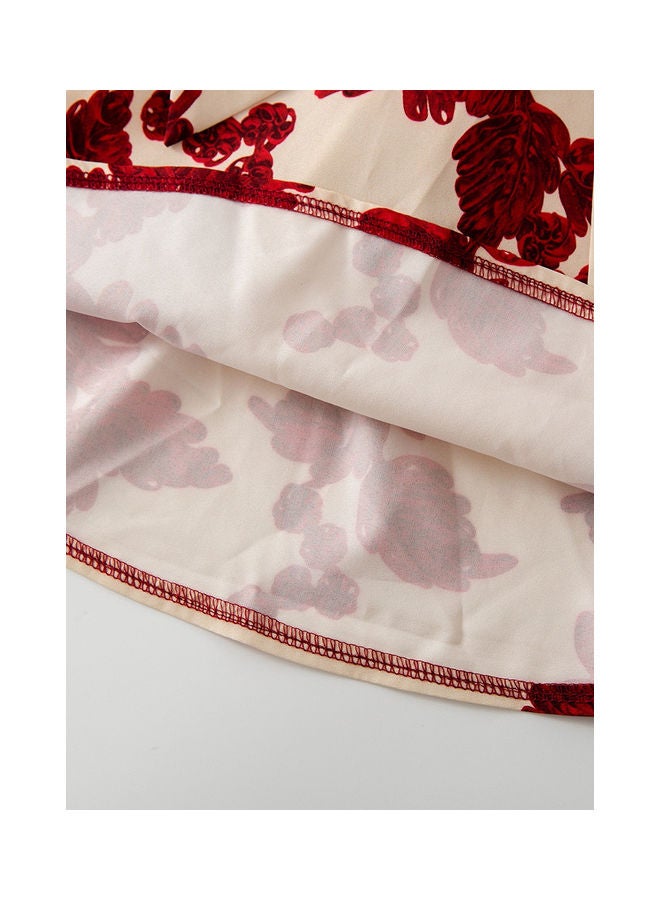 Kidle - Trendy New European And American Style Cute Fashionable Floral Lantern Sleeves Children's Dress - Image 1