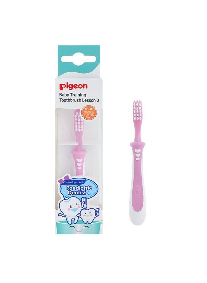 pigeon Lesson 3 Training Toothbrush, 12+ M – Purple  - Image 1