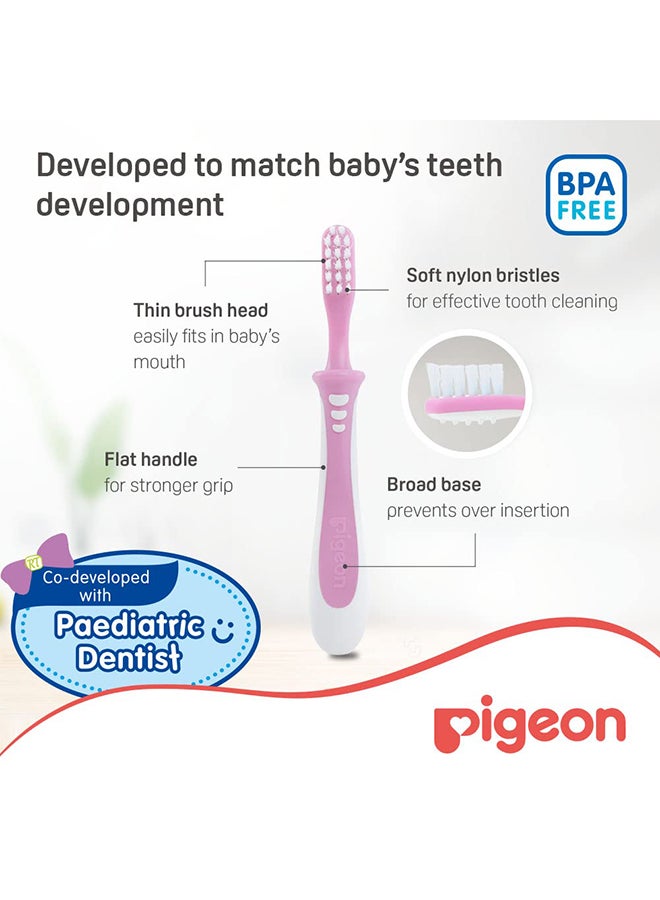 pigeon Lesson 3 Training Toothbrush, 12+ M – Purple  - Image 3
