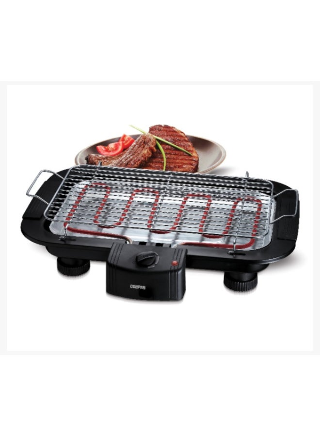 GEEPAS Electric Barbecue Grill - Table Grill, Auto-Thermostat Control with Overheat Protection - Space Saving, Detachable Heating Element - Ideal for BBQ Perfect for both Indoor & Outdoor cooking | 2 Years Warranty 2000 W GBG877 Black  - Image 4