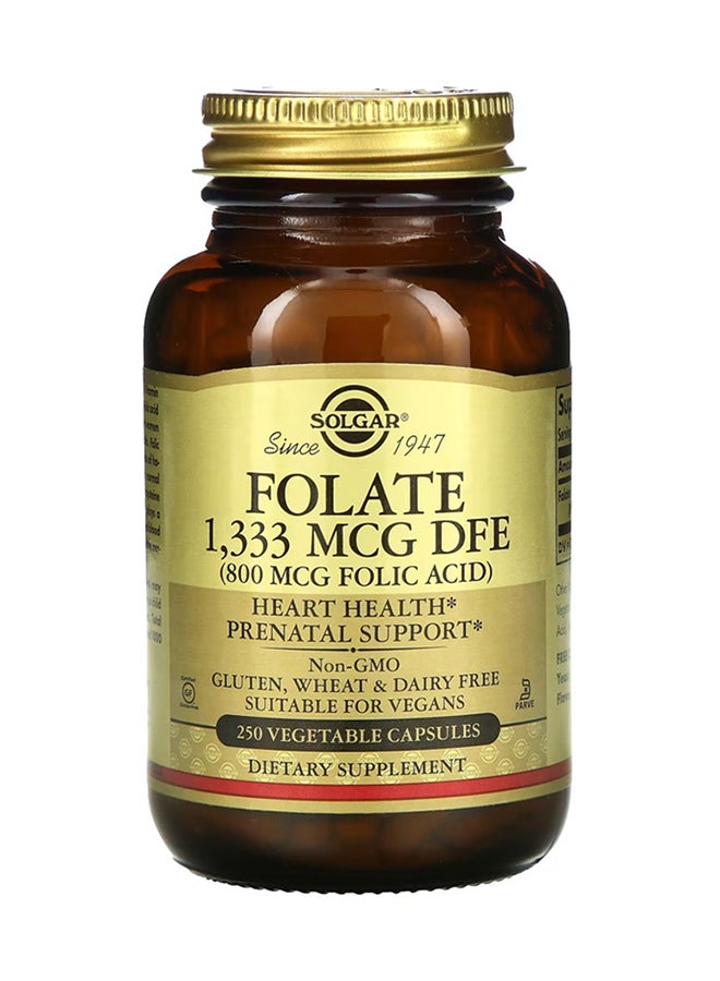 Solgar Folate Heart Health Prenatal Support -250 Capsule - Image 1