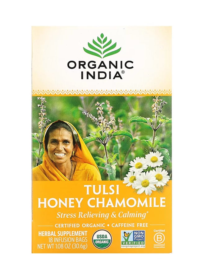 Organic India Pack Of 18 Tulsi Honey Chamomile Tea Bag
