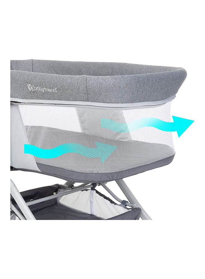 babytrend Quick-Fold 2-In-1 Rocking Bassinet- Shadow Stone Grey  - Image 2
