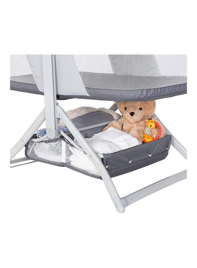 babytrend Quick-Fold 2-In-1 Rocking Bassinet- Shadow Stone Grey  - Image 4
