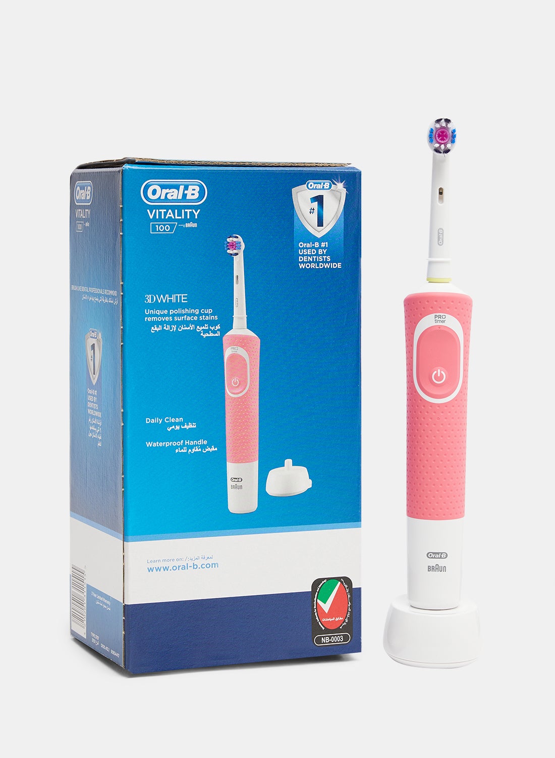 Vitality Electric Rechargeable Toothbrush Pink 