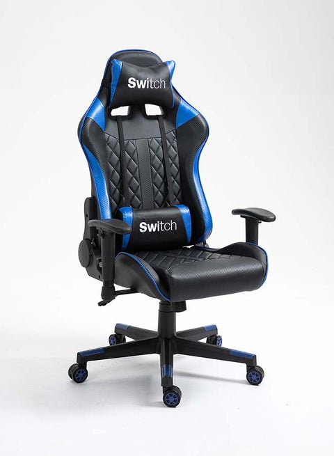 Ragnar High Quality Breathable Gamer's Full Reclining Height Adjustable High Back with Neck and Lumbar support Office Gaming Chair New Design In Blue And Black 5934B Blue