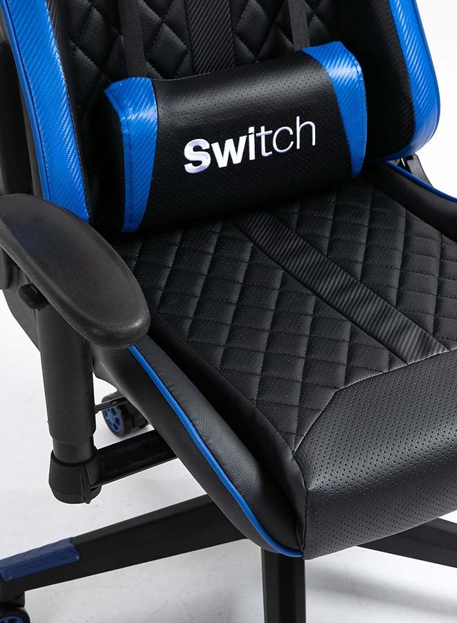 Switch - Ragnar High Quality Breathable Gamer's Full Reclining Height Adjustable High Back with Neck and Lumbar support Office Gaming Chair New Design In Blue And Black 5934B Blue - Image 1