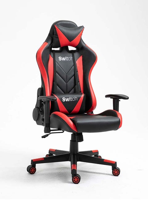 Rune, Soft 2D Armrest gamers chair with high backrest, full reclining and adjustable seat height, ergonomic design that can be used as office chair as well, In Red And Black 5903R Red