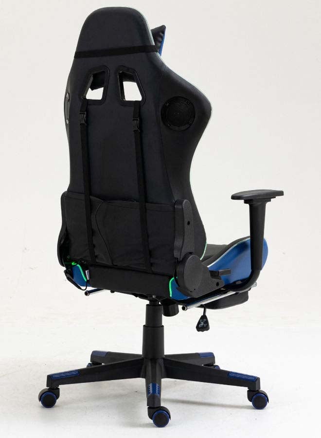 سويتش - Gorm, RGB LED Lights Gaming Chair, Ergonomic Office Chair, Headrest With Lumbar Support, High Back With Adjustable Reclining And Footrest, Swivel In Dark Blue With Black Accents 5727Db1 Dark Blue - Image 1
